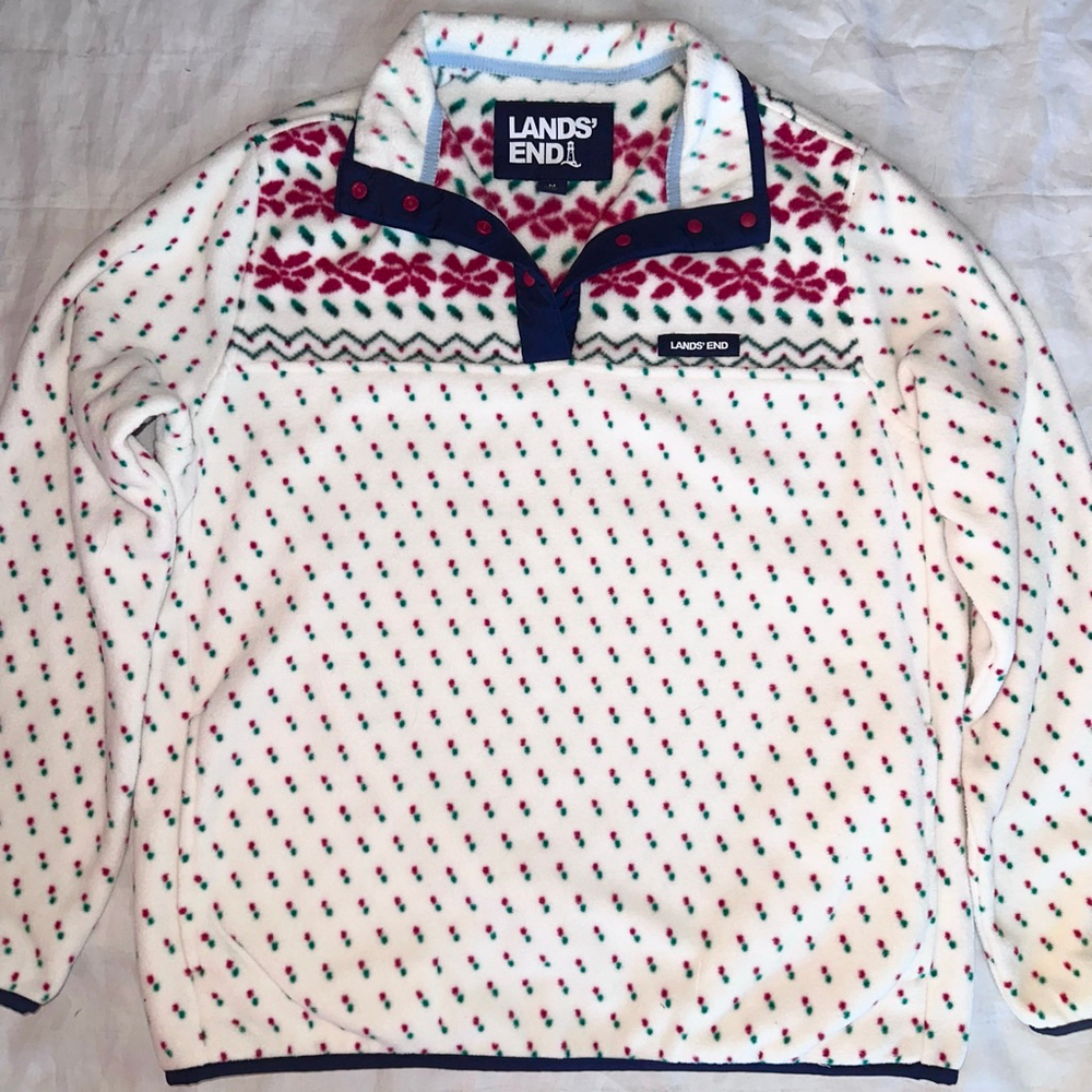 NWOT Women’s Medium (10-12) Lands’ End Heritage 1/4 Snap Fleece Pullover